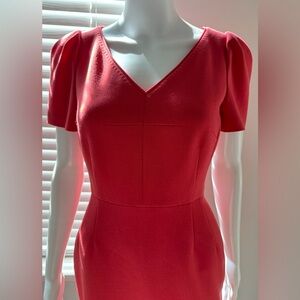 L.K. Bennett London "Rebecca" Dress in Coral. Size 2. A beautiful midi dress.